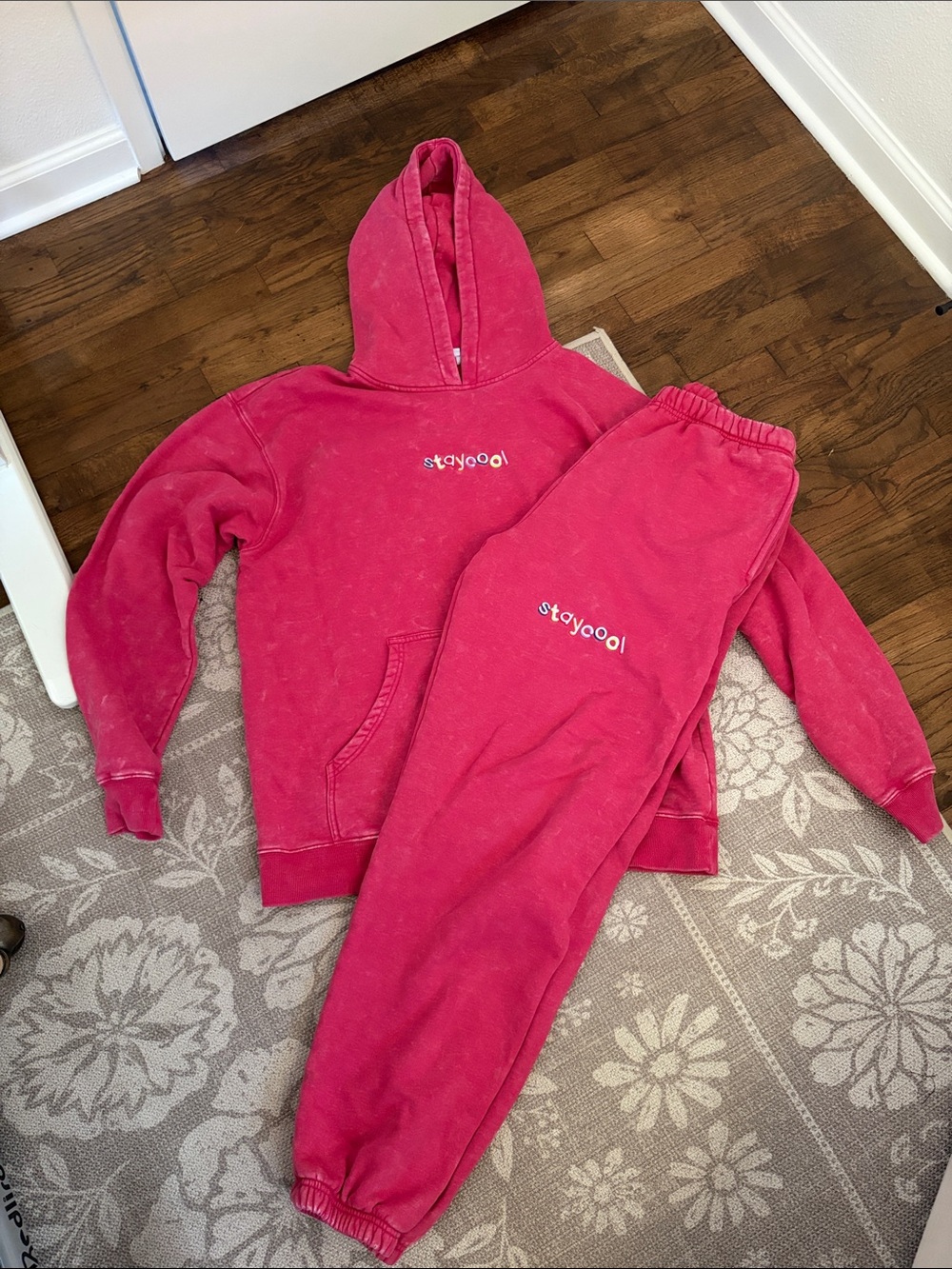 Staycool Hoodie & Joggers Set - Heathered Pink